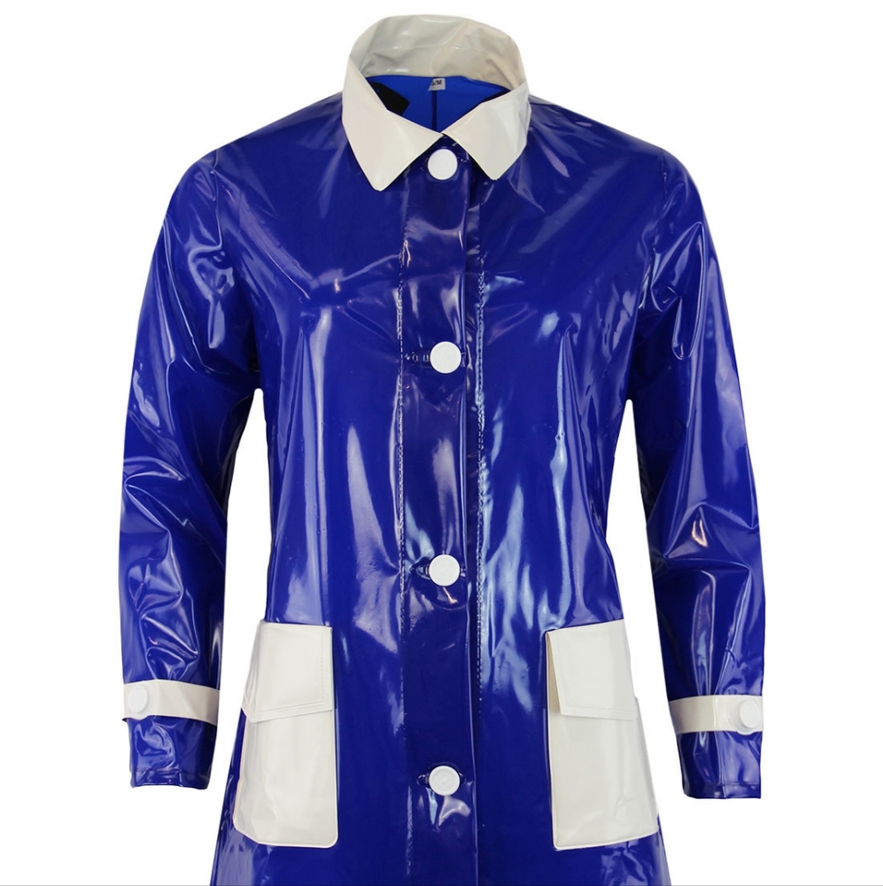 NEW Madcap England Mod Retro 60s Raincoat Rain Jacket Royal Blue
